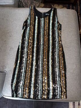 Sparkly sequence stripe dress
